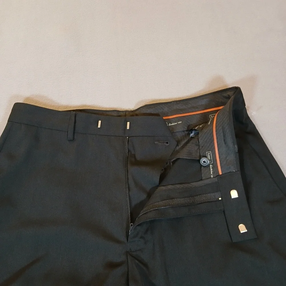 Haggar Smart Fiber Dress Pants Flat Front Classic Fit Black Men's 32X32 NWT